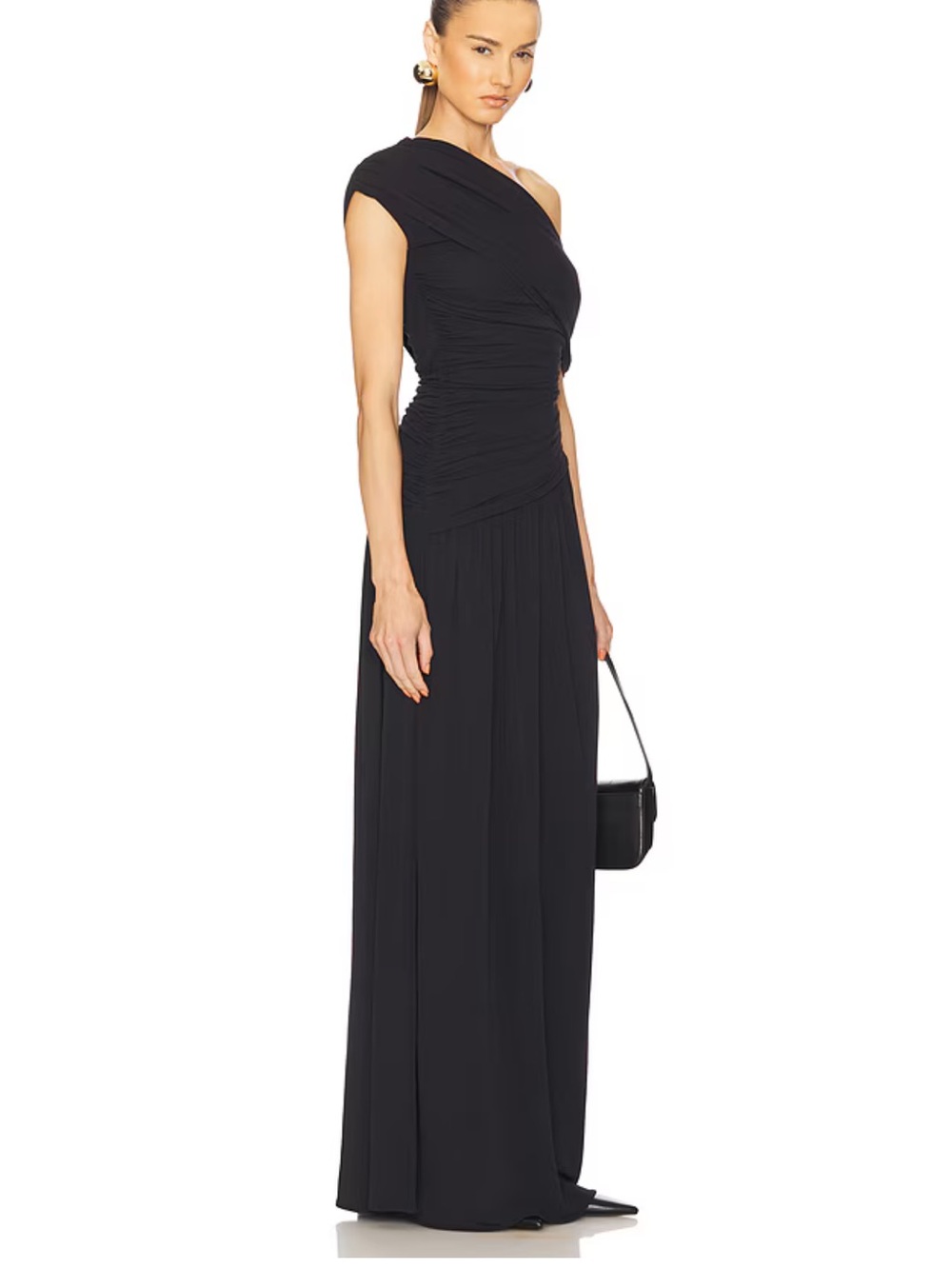 Helsa The Apolla Jersey Dress in Caviar XXS